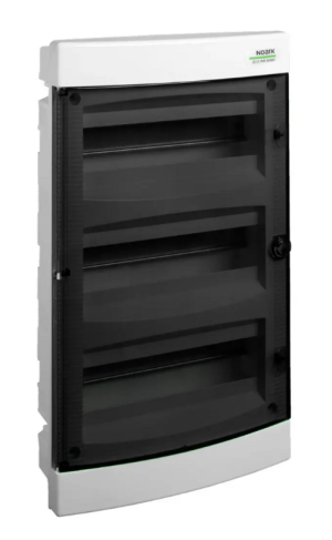 Rozdzielnica podtynkowa IP40 3 rzędy 12 modułów, drzwi przezroczyste, tworzywo; PNF 36T, 101516, NOARK ELECTRIC