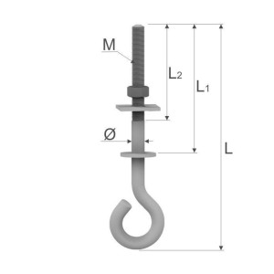 Śruba hakowa M16 x 450 mm, AN-100G/OG/