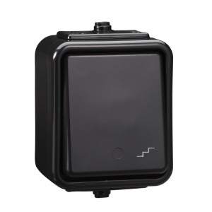 Cedar Łącznik schodowy natynkowy hermetyczny IP44, czarny; WNT600C05, SCHNEIDER ELECTRIC