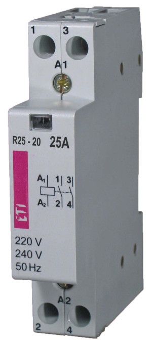 Stycznik modułowy 25A 230VAC 2P 2NO (2Z 0R) 1M, R25-20 230V; 002463502 ETI
