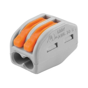 Złączka, szybkozłączka CLASSIC 2x0,08-4mm2 z dźwigniami zwalniającymi jasnoszara (opk.50szt); 222-412, WAGO
