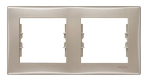 SEDNA Ramka podwójna pozioma, satyna; SDN5800368, SCHNEIDER ELECTRIC
