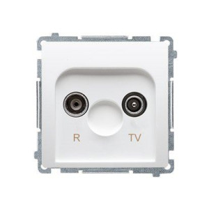 BASIC Gniazdo antenowe R-TV przelotowe (moduł), tłumienie 10 dB; białe
