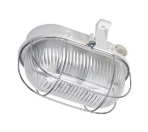 Oprawa kanałowa z siatką stalową OVAL 60 SIMETAL 60W E27 230V IP44 Kl.II, popielata; 121173/EU, LENA LIGHTING