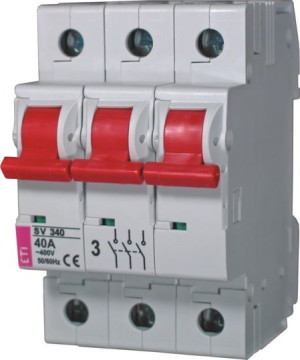 Rozłącznik modułowy izolacyjny 100A 3P 400V, SV 3100 3P 100A; 002423316 ETI
