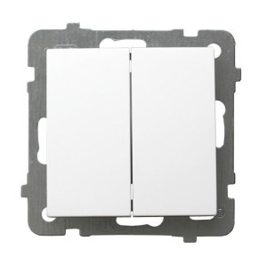 AS łącznik dwugrupowy, świecznikowy 10A 250V IP20, zaciski gwintowe, biały; ŁP-2G/m/00, OSPEL