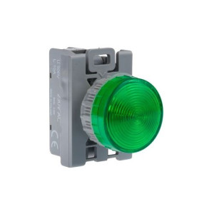 Lampka sygnalizacyjna kompletna ZIELONA, LED 230VAC BA9S