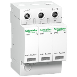 Ogranicznik przepięć DC typ 2 Acti9 iPRD-DC40r-T2-3-1000 3-biegunowy Typ2 65 kA ze stykiem; A9L40281, SCHNEIDER ELECTRIC