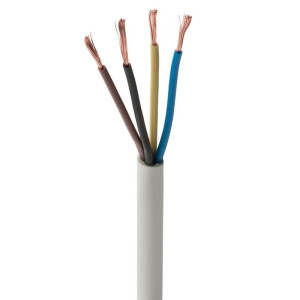 Przewód OMY 4x0,75 żo mieszkaniowy okrągły H03VV-F 300/300V biały, krążek100m; ELEKTROKABEL