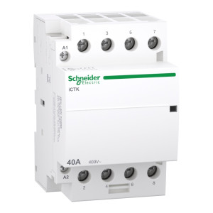 Stycznik modułowy 40A 4NO (4Z+0R) 50Hz 220/240VAC, bez możliwości rozbudowy o styki pomocnicze, Acti9 iCTK50-40-40-230; A9C40440 SCHNEIDER ELECTRIC