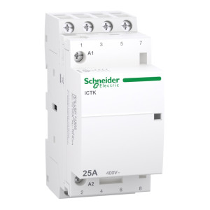 Stycznik modułowy 25A 4NO (4Z+0R) 50Hz 220/240VAC, bez możliwości rozbudowy o styki pomocnicze, Acti9 iCTK50-25-40-230; A9C40425, SCHNEIDER ELECTRIC