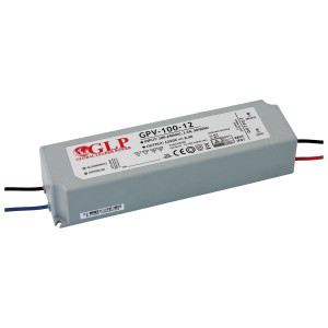 Zasilacz stałonapieciowy 100W 12VDC 8,3A plastic case IP67; Global Leader Power