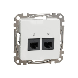 Sedna Design & Elements Gniazdo komputerowe podwójne RJ45 kat.6 UTP, białe; SDD111462, SCHNEIDER ELECTRIC