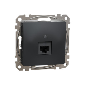 Sedna Design&Elements Gniazdo komputerowe RJ45 kat.6 UTP, czarny antracyt; SDD114461, SCHNEIDER ELECTRIC
