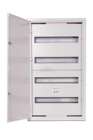 Rozdzielnica modułowa 4X18M natynkowa metalowa 72 moduły IP31 440x755x132 Biała z zamkiem NRPSM 72 4X18 Z; 72-4-18-2, Sabaj