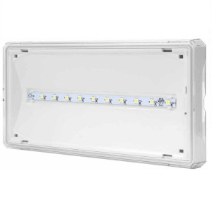 Oprawa awaryjna LED 1W 3h natynkowa IP65 dwuzadaniowa biała EXIT; ETE/1W/C/3/SA/X/WH AWEX