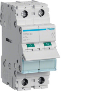 Rozłącznik izolacyjny modułowy 2P 40A 230V; SBN240, HAGER