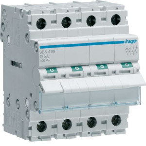 Rozłącznik izolacyjny modułowy 4P 125A 400VAC; SBN499, HAGER