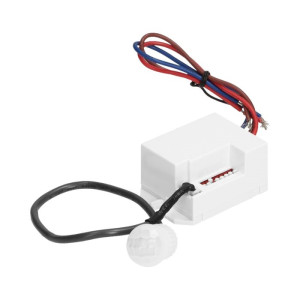 Czujnik ruchu podtynkowy 360st z zewnętrznym sensorem, miniaturowy, IP20, 800W