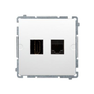 BASIC Gniazdo HDMI + RJ45 kat.6. (moduł); białe