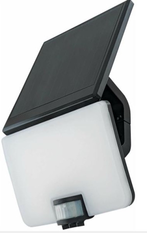 Oprawa Solarna LED z czujnikiem ruchu PIR 8W 800lm, 4000K neutralna biel, IP54 czarna, PERPET SOLAR PIR; GXSO020, GREENLUX