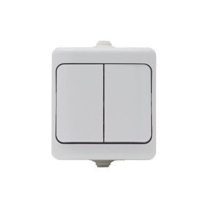 BRYZA Łącznik natynkowy świecznikowy hermetyczny IP54 10A 250V, biały; 180405 KOS ELEKTRO SYSTEM