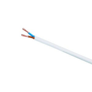 Przewód mieszkaniowy OMYp 2x1,0 H03VVH2-F 300/300V płaski biały; ELEKTROKABEL