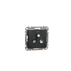 Sedna Design & Elements, gniazdo R/TV/SAT końcowe (4dB), czarny antracyt; SDD114481, SCHNEIDER ELECTRIC