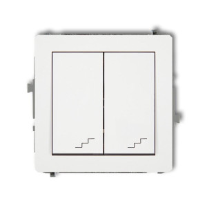 DECO Łącznik schodowy podwójny 10A 250V, moduł, biały; DWP-33 KARLIK