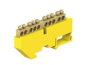 Listwa zaciskowa na szynę 10-torowa LZ1001-Z /10x16mm2/ żółty
