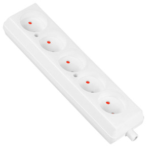 Gniazdo przedłużacza przenośne pięciokrotne bez uziemienia 5x2P 16A 250V, rozbieralne, GN-560 BIAŁY; T-10479, PLASTROL