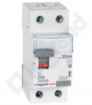 Wyłącznik różnicowoprądowy 2P 25A 30mA typ AC 10kA, P302 TX3; 411509 LEGRAND
