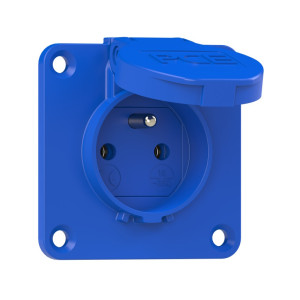 Gniazdo tablicowe 10/16A 2P+Z 230V IP54 70x70mm zaciski śrubowe niebieskie; 104-7B PCE