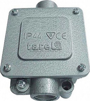 Puszka natynkowa metalowa odgałęźna 5x4mm2 IP55 2 wejścia na PG13,5, wymiary: 110x110x42mm; 014 TAREL