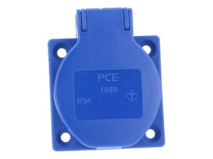 Gniazdo tablicowe 10/16A 2P+Z 230V IP54 niebieskie, tylne wprowadzenie przewodu; 1040-0B PCE