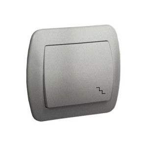 AKORD Łącznik schodowy 10AX, 250V~, zaciski śrubowe; aluminiowy metaliz.
