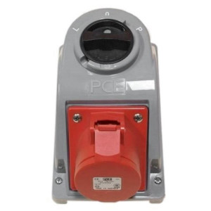 Gniazdo stałe z przełącznikiem L-0-P 32A 5P 3P+Z+N 400V IP44, COMBO-POL; 960625401W PCE