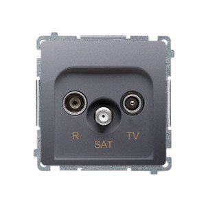 SIMON BASIC Gniazdo antenowe R-TV-SAT przelotowe, moduł, stal inox; BMZAR-SAT10/P.01/21