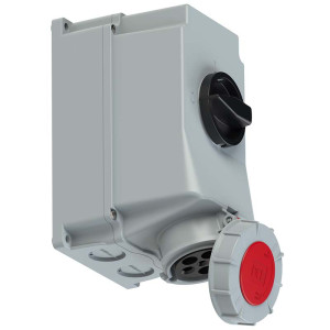 GNIAZDO Z WYŁĄCZNIKIEM 0-1 DUŻE BLOKADA MECHANICZNA 63A 400V 3P+Z+N IP67