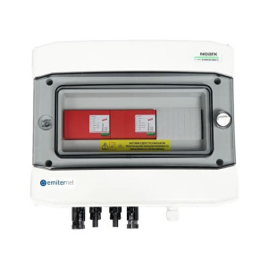 Rozdzielnica DC hermetyczna IP65 EMITER z ogranicznikiem przepięć DC Dehn 1200V typ 1+2, łańcuch PV 2xMPPT
