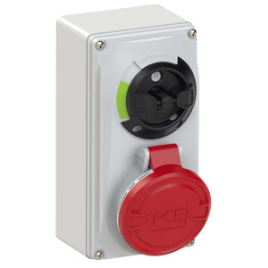 Gniazdo Z Wyłącznikiem 0-1 Małe Blokada Mechaniczna 16A 400V 3P+Z+N IP44
