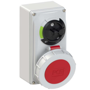 Gniazdo stałe 32A 5P 400V IP67 z rozłącznikiem zał-wył 0-1 z blokadą mechaniczną; 61252-6 PCE