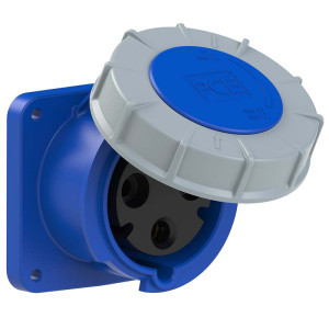 GNIAZDO TABLICOWE PROSTE POWER TWIST IP67 63A 230V 2P+Z 100x100mm