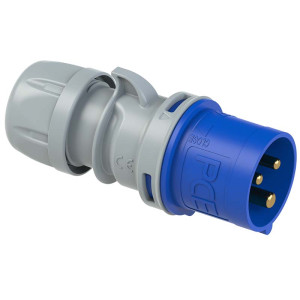 Wtyczka przenośna 32A 2P+Z 230V IP44 bezśrubowa niebieska, WP323 SHARK TT; 023-6TT, PCE