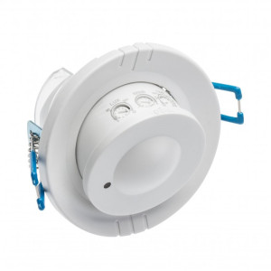 Czujnik mikrofalowy ruchu CM-15, max 1200W, 220-240VAC, 50/60Hz, kąt działania 360*, zasięg 1-8m ± 1,5- 3,5m, IP20, współpracuje z LED, wpuszczany, biały; AE-CM1500-00, GTV