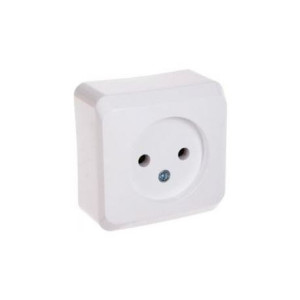 Prima Gniazdo natynkowe pojedyńcze bez uziemienia 2P 16A IP20, białe; WDE001000, SCHNEIDER ELECTRIC