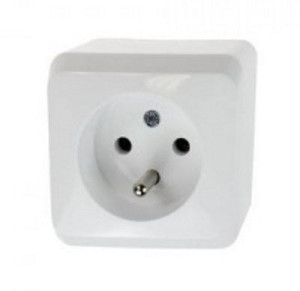Prima Gniazdo natynkowe pojedyńcze z uziemieniem 2P+PE 16A IP20, białe; WDE001030, SCHNEIDER ELECTRIC