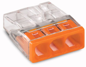 Złączka, szybkozłączka COMPACT 3x0,5-2,5mm2 transparentna/pomarańczowa (opk.30szt) 2273-203/995-030 WAGO