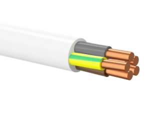 Przewód YDY 5x6 żo 450/750V, biały, krążek 100m; PRYSMIAN