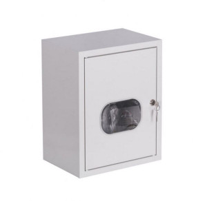 Szafka licznikowa natynkowa metalowa 1-licznikowa 1-fazowy 6 modułów IP31 310x395x220 Biała z zamkiem i szybą NRL 1F 6 ZSZ; 4-260, SABAJ